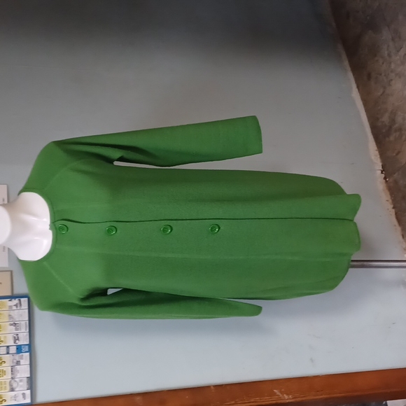 Henry New York 100% Wool long sweater size m green long sleeved button front - Picture 1 of 11